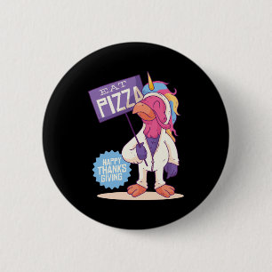Thanksgiving Turkey - Funny Turkey Unicorn Gift 6 Cm Round Badge