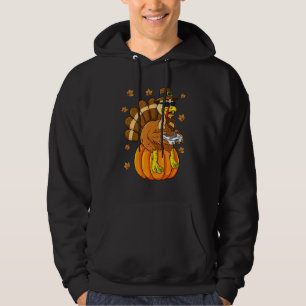Thanksgiving Turkey Gamer Pumpkin Boys Kids Teens  Hoodie