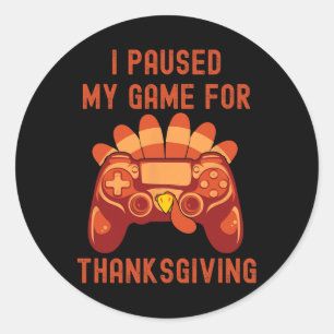 Thanksgiving Turkey Gaming Controller Boys Kids Me Classic Round Sticker