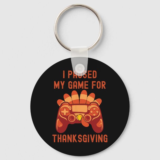 Thanksgiving Turkey Gaming Controller Boys Kids Me Key Ring (Front)
