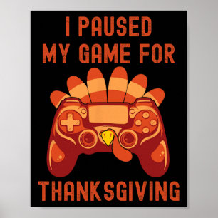 Thanksgiving Turkey Gaming Controller Boys Kids Me Poster
