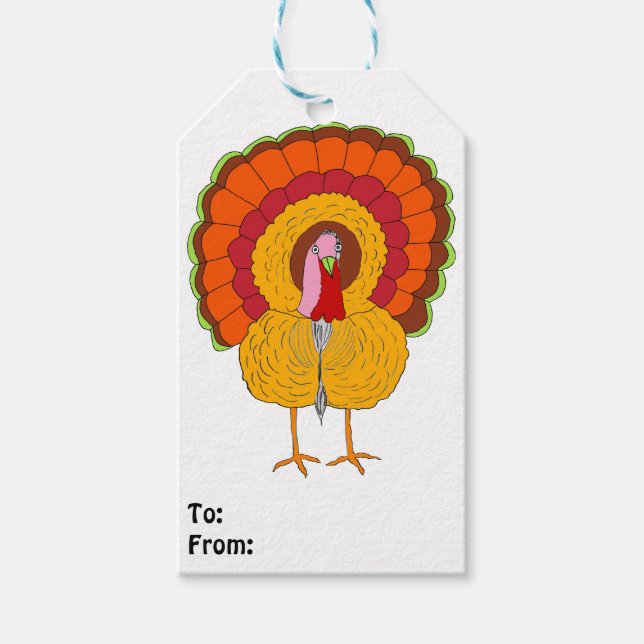 Thanksgiving Turkey Gift Tags (Front)