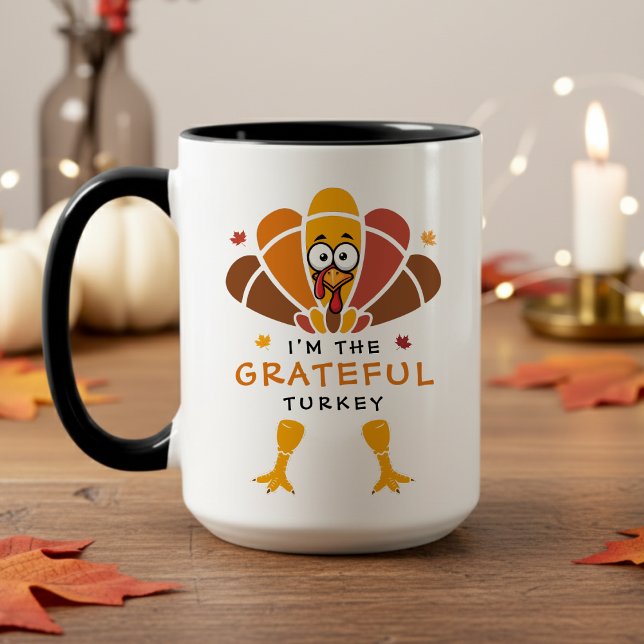 Thanksgiving Turkey Grateful Fall Friendsgiving Mug (Happy Thanksgiving Turkey Fall Friendsgiving Party Paper Cups
)