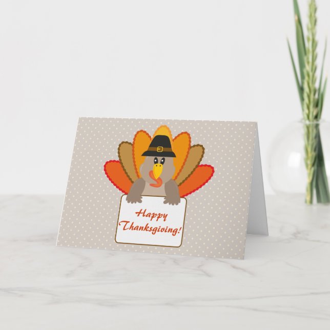 Thanksgiving Turkey Greetings Card (Front)