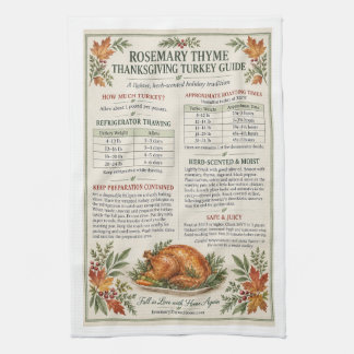 Thanksgiving Turkey Guide Kitchen Towel