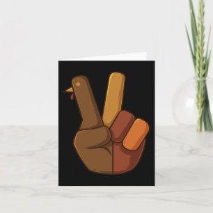 Thanksgiving Turkey Hand Peace Sign Fun Boys Kids  Card