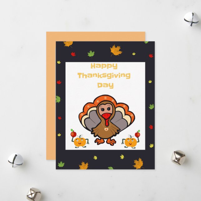 Thanksgiving Turkey Holiday Card (Front/Back In Situ)