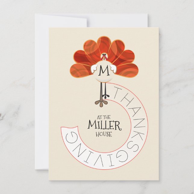 Thanksgiving Turkey Holiday Card (Front)