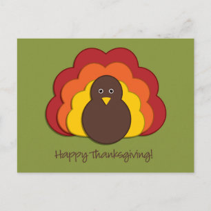 Thanksgiving turkey holiday postcard