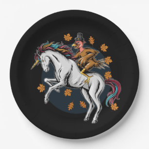 Thanksgiving Turkey Hunt on Unicorn Paper Plate