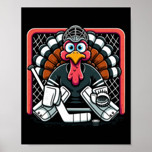 Thanksgiving Turkey Ice Hockey Goalie Youth Boys T Poster