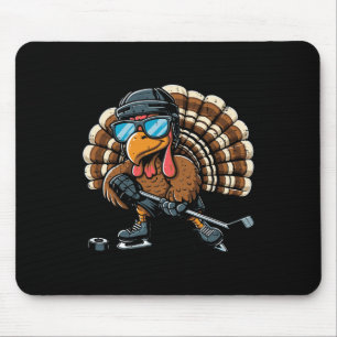 Thanksgiving Turkey Ice Hockey Player Sports Boys  Mouse Pad