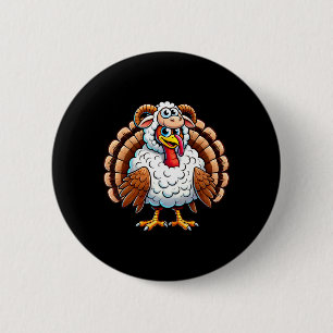 Thanksgiving Turkey In Sheep Disguise Funny Holida 6 Cm Round Badge