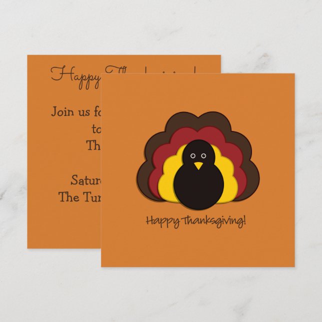Thanksgiving turkey invitation (Front/Back)