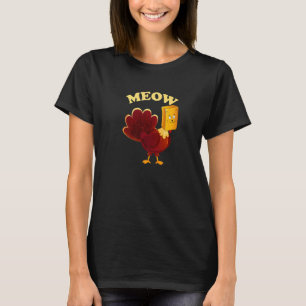 Thanksgiving Turkey Kids Women Men Fake Cat T-Shirt