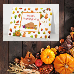 Thanksgiving Turkey Leaf Greeting Card
