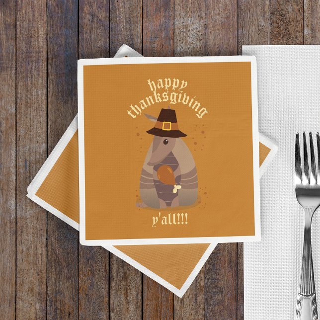 Thanksgiving Turkey Leg Armadillo Texas Napkin (Creator Uploaded)
