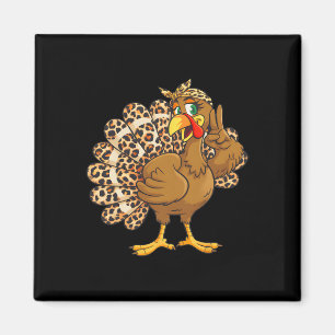 Thanksgiving Turkey Leopard Cute Turkey Women Girl Magnet