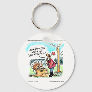 Thanksgiving Turkey Living Will Funny Gifts & Card Key Ring