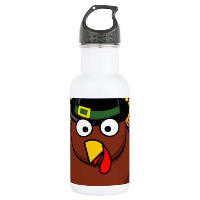 Thanksgiving Turkey Logo Create a Holiday 532 Ml Water Bottle (Front)