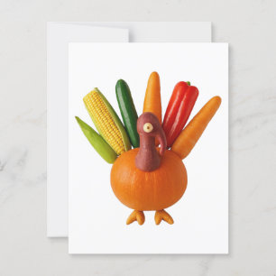 Thanksgiving Turkey Made of Vegetables Postcard