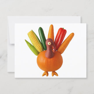 Thanksgiving Turkey Made Of Veggies Postcard