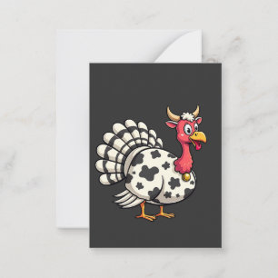 Thanksgiving Turkey Moo Cow Head Funny Fall Family Card