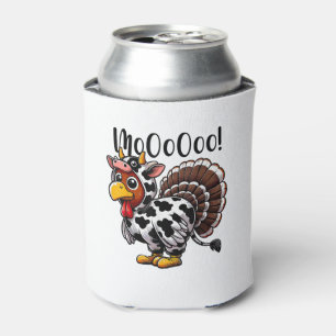 Thanksgiving Turkey Moo Cow Head Funny Fall Men Wo Can Cooler