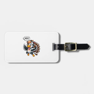 Thanksgiving Turkey Moo Cow Head Funny Fall Men Wo Luggage Tag
