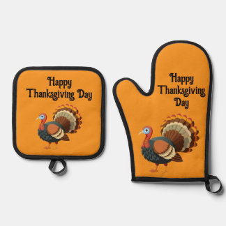 Thanksgiving Turkey  Oven Mitt & Pot Holder Set