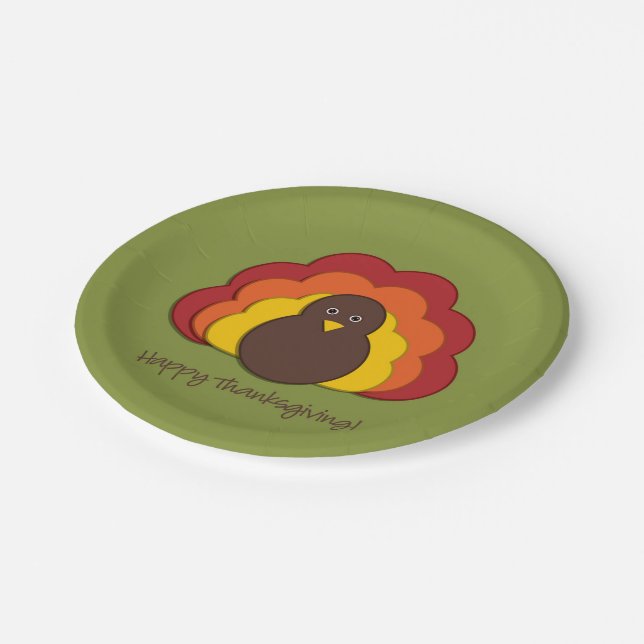 Thanksgiving turkey paper plate (Angled)