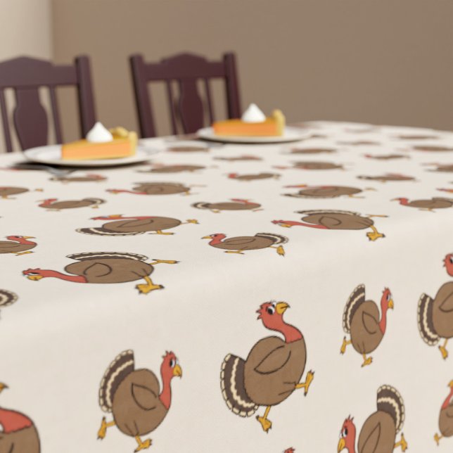 Thanksgiving Turkey Pattern Tablecloth (A fun turkey pattern tablecloth perfect for Thanksgiving fun!)