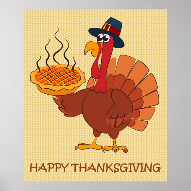 Thanksgiving Turkey & Pie Poster (Front)