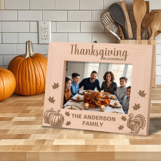 Thanksgiving Turkey Pumpkins Leaves Custom Etched Frames (Creator Uploaded)