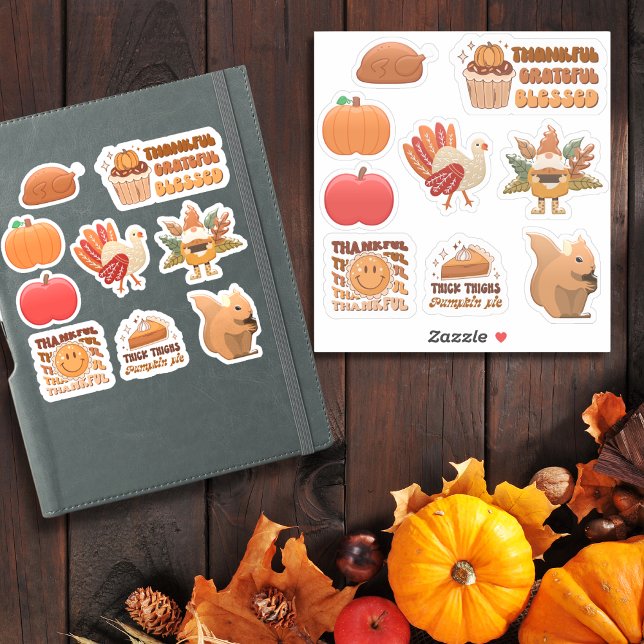 Thanksgiving – Turkey, Pumpkins, Pie & Fall Quotes (Thanksgiving – Turkey, Pumpkins, Pie & Fall Quotes Sticker)
