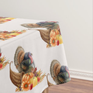 Thanksgiving Turkey Pumpkins Tablecloth