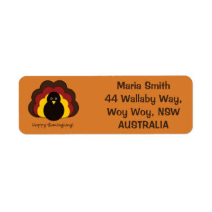 Thanksgiving turkey return address label