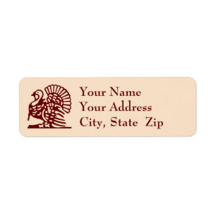 Thanksgiving Turkey Return Address Label
