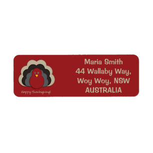 Thanksgiving turkey return address label