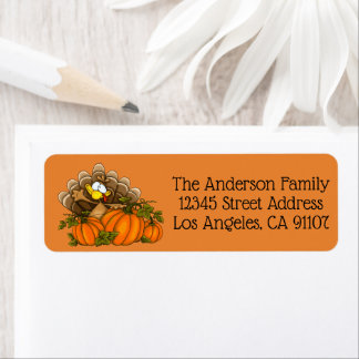 Thanksgiving Turkey Return Address Labels