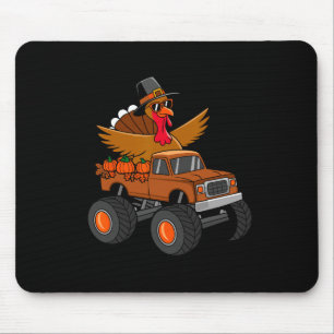 Thanksgiving Turkey Riding Monster Truck Mouse Pad