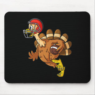 Thanksgiving Turkey Running Back Football Boys Kid Mouse Pad