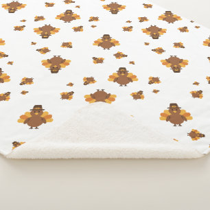 Thanksgiving Turkey Sherpa Blanket