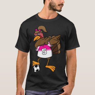 Thanksgiving Turkey Shirt For Girls Soccer Dab Dab