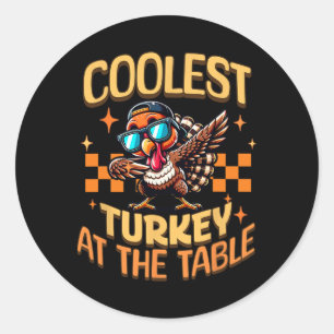 Thanksgiving Turkey Shirt Kids Boys Turkey Thanksg Classic Round Sticker