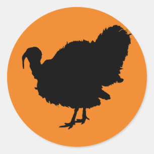Thanksgiving Turkey Silhouette Classic Round Sticker