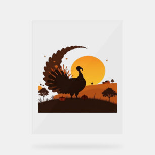 Thanksgiving Turkey Silhouette – Sunset Harvest Sc Acrylic Sign