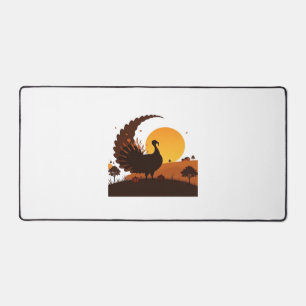 Thanksgiving Turkey Silhouette – Sunset Harvest Sc Desk Mat
