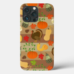 Thanksgiving Turkey Squash Autumn Harvest Pattern iPhone 13 Pro Case