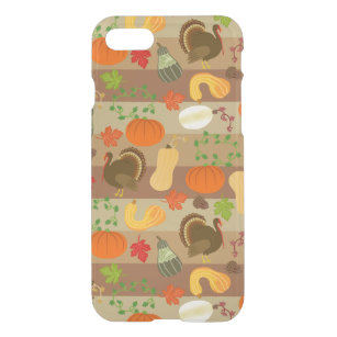 Thanksgiving Turkey Squash Autumn Harvest Pattern iPhone SE/8/7 Case